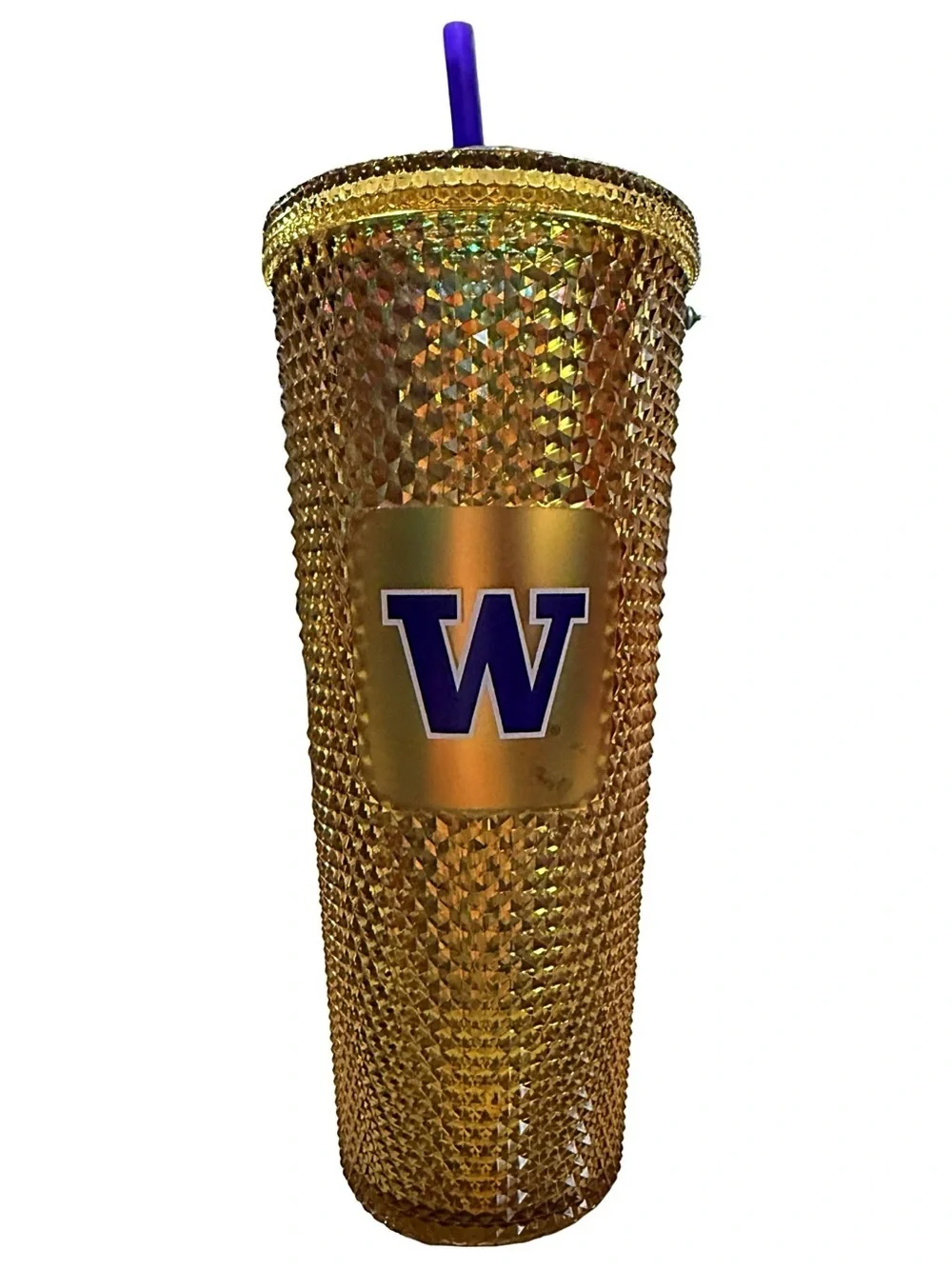 Starbucks Gold Iridescent Studded Tumbler - Washington State!
